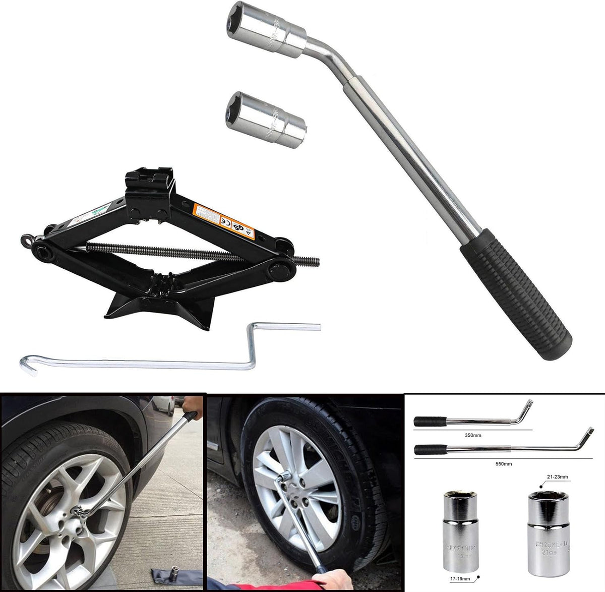 Extendable Lug Wrench and 2 Ton Scissor Jack Kit M3061