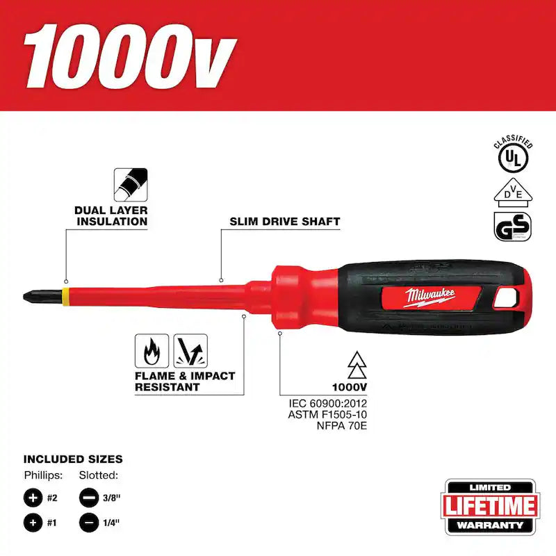 Insulated Screwdriver Set and Pouch (4-Piece) B689332