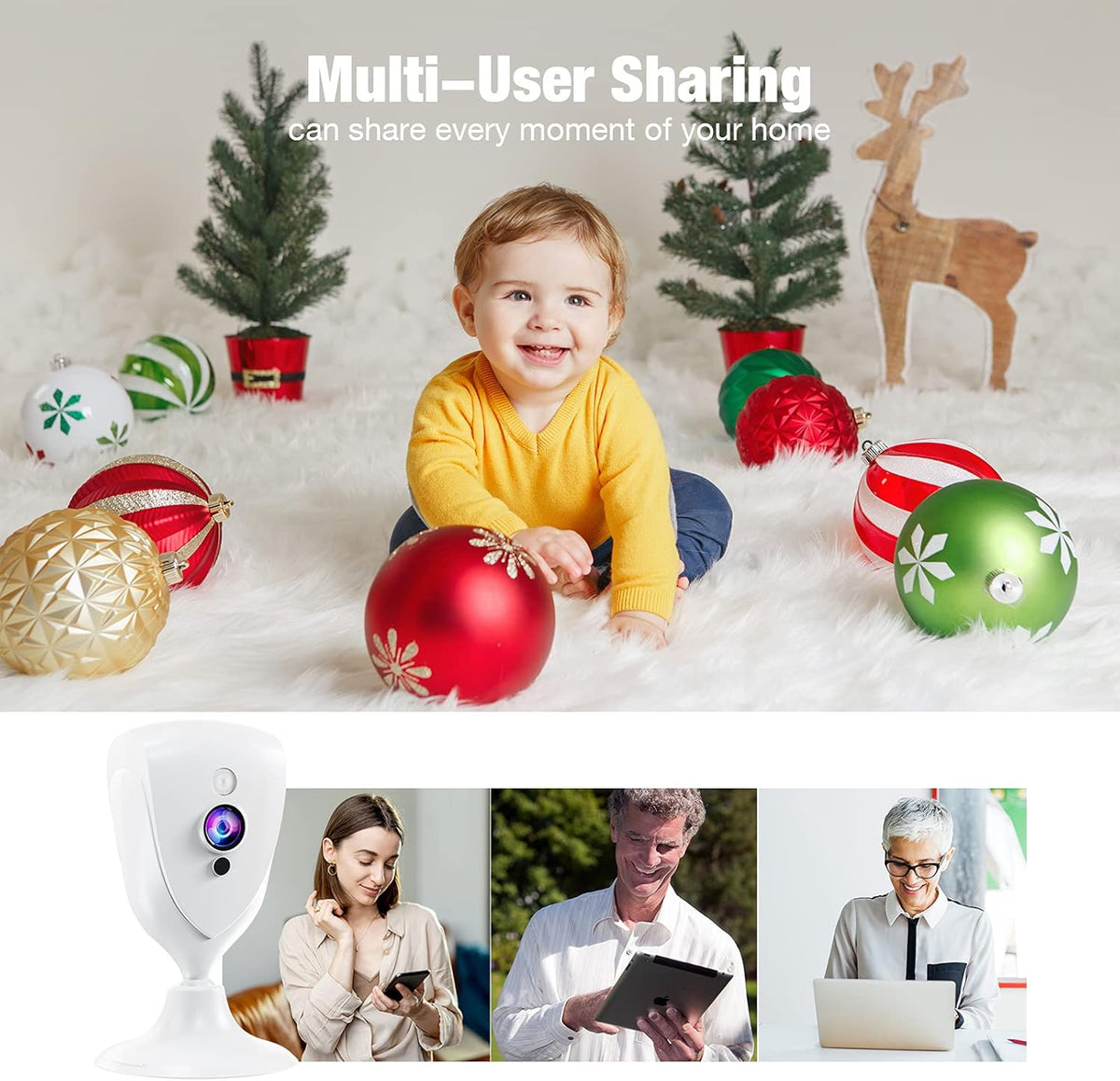 1080P Indoor Security Camera with 2-Way Audio Night Vision G3932