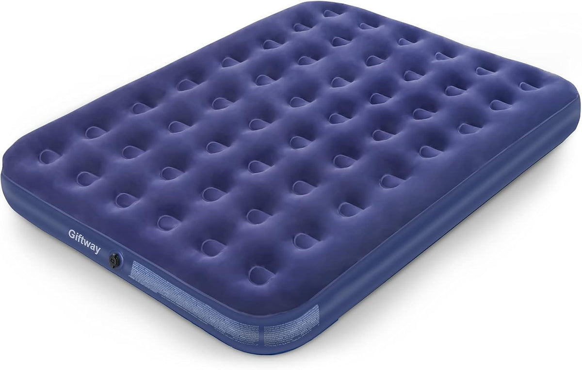 Queen Camping Air Mattress Inflatable Air Bed with Flocked Top Foldable M677