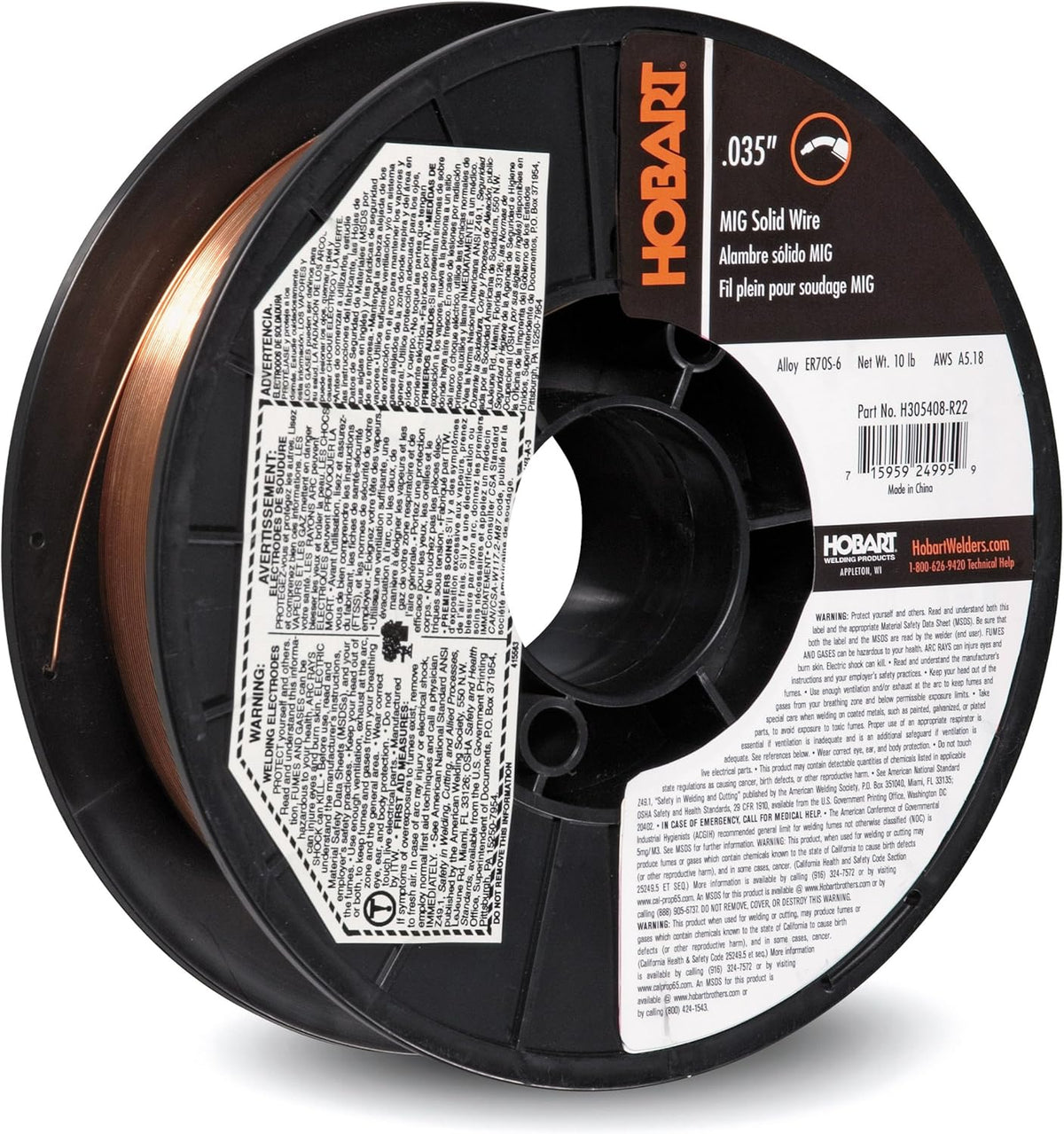 10-Pound ER70S-6 Carbon-Steel Solid Welding Wire T285