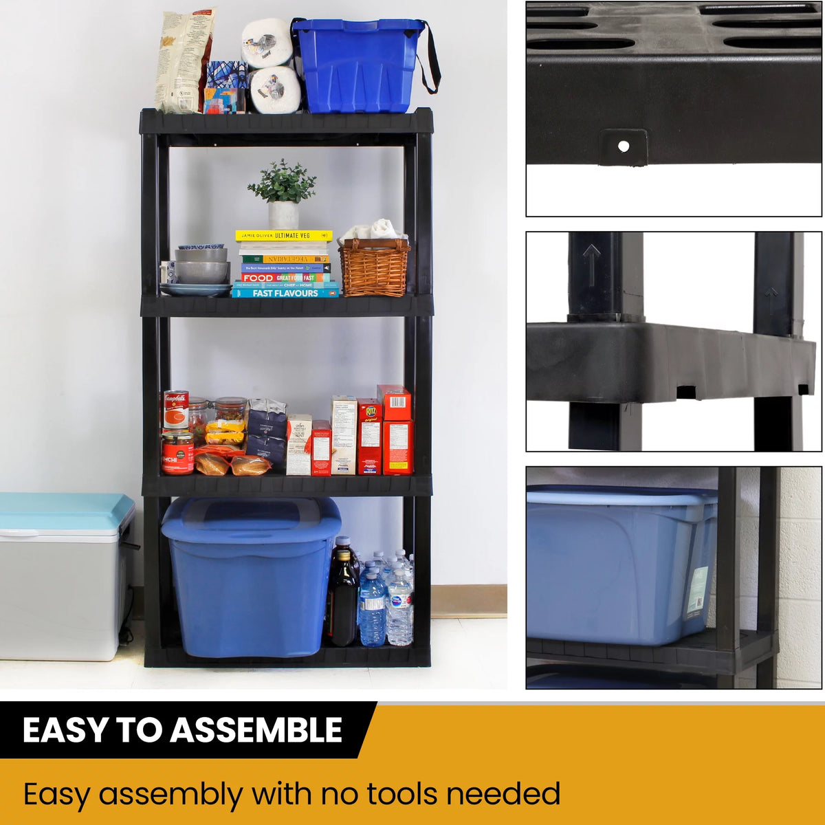 4-Tier Black Shelving Unit F889057