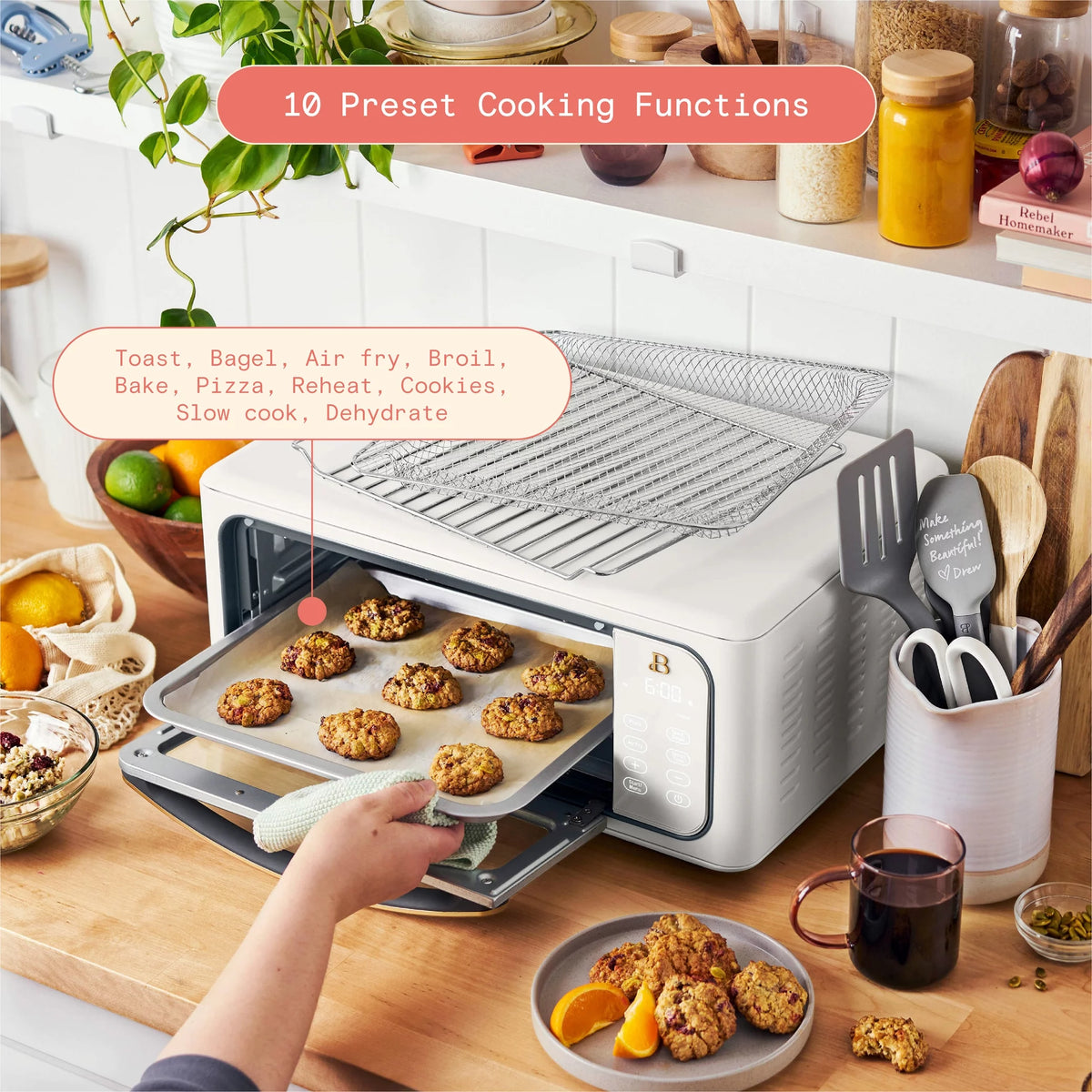 Infrared Air Fry Toaster Oven, 9-Slice, 1800 W, White V63991