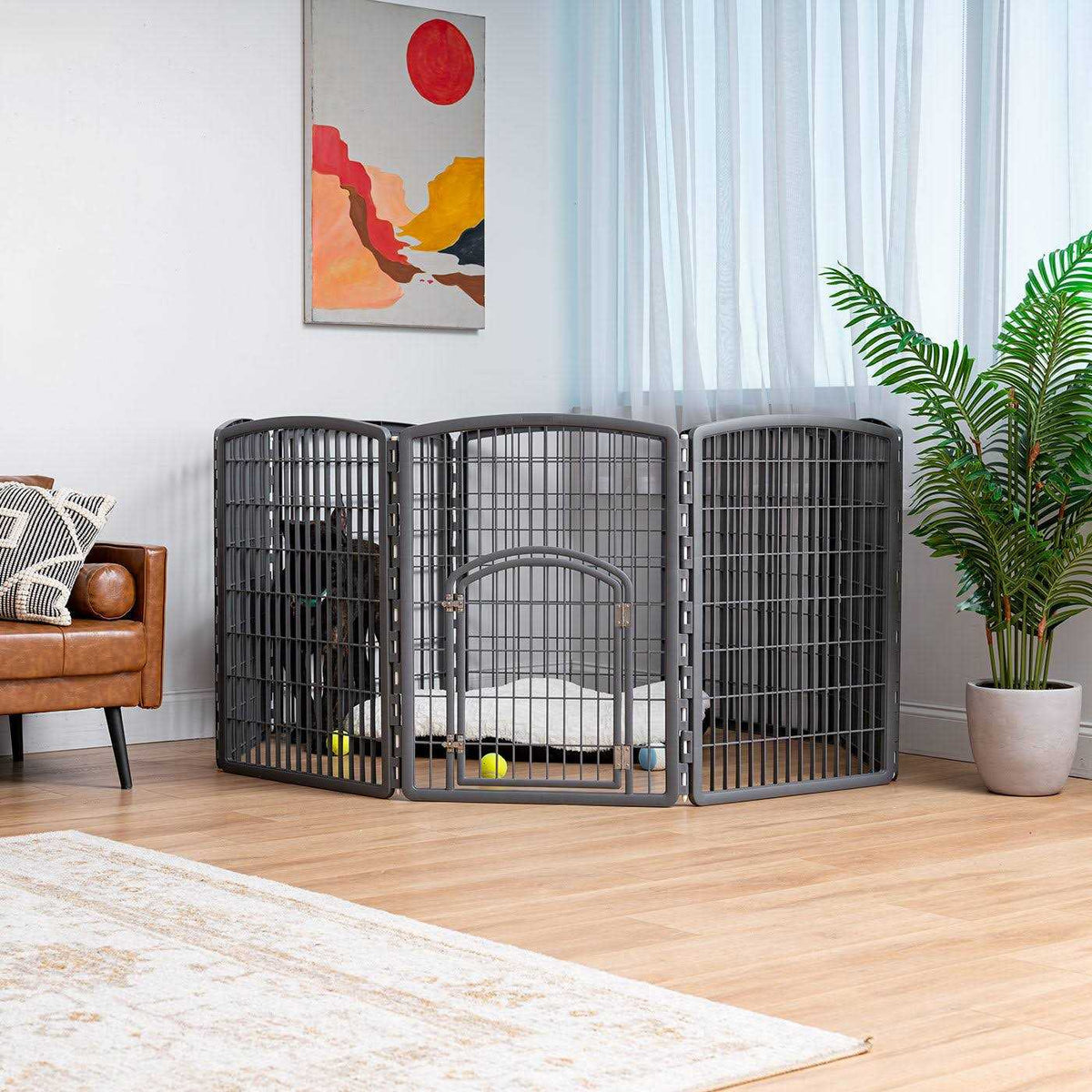 8-Panel Pet Playpen with Door V576124