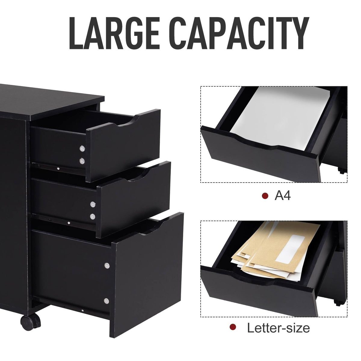3 Drawer Rolling File Cabinet B1207