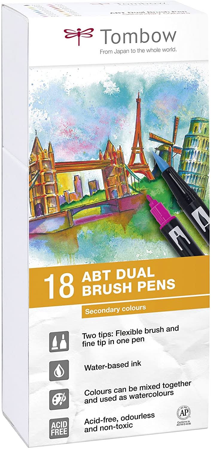 Dual Brush Pen Pack of 18 O809
