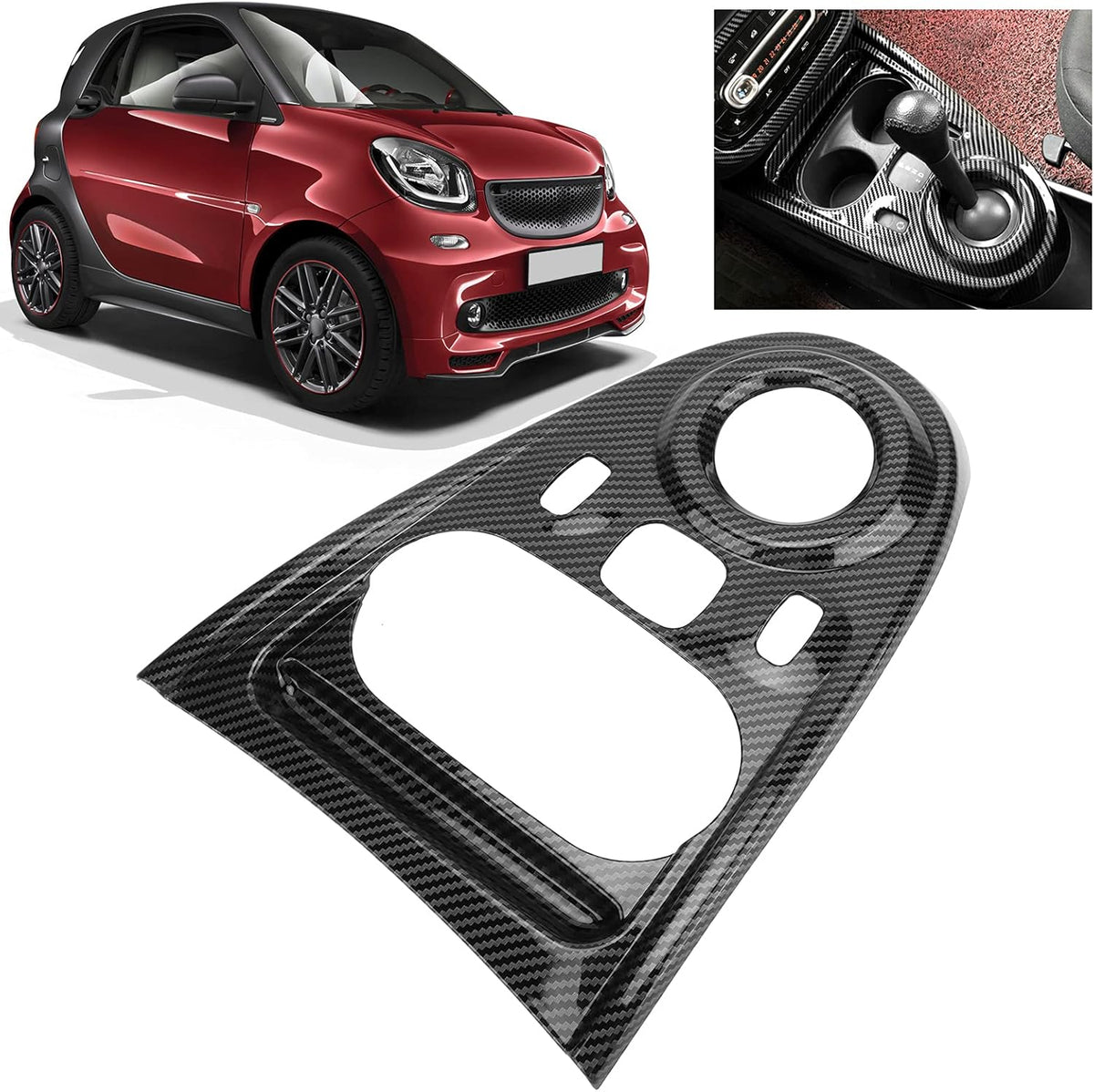 Carbon Fiber Style Gear Shift Panel Cover Sticker E10302
