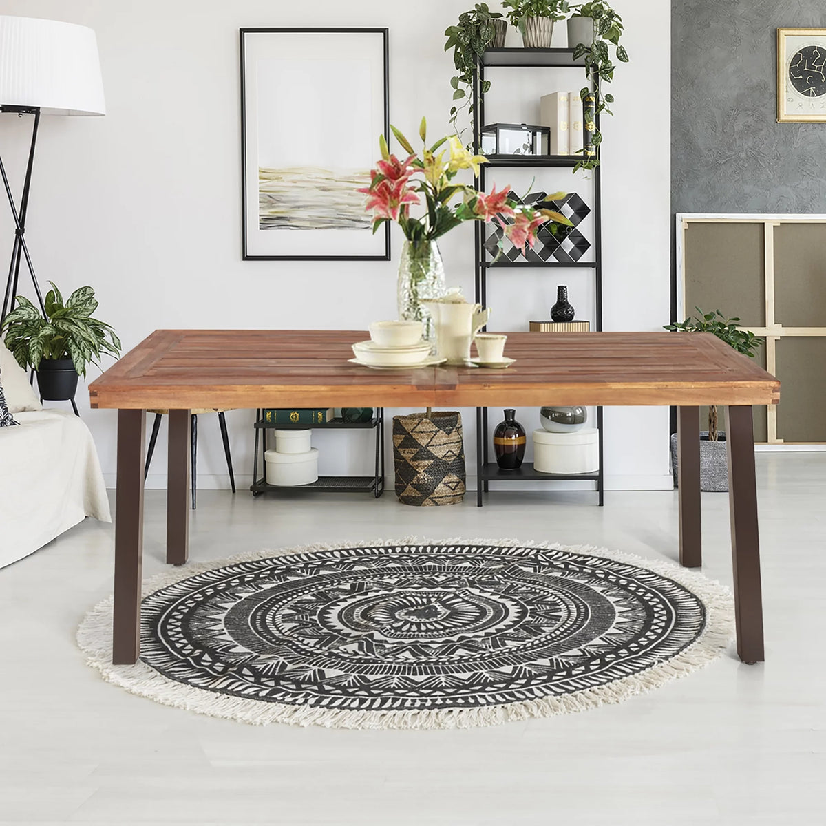 Acacia Wood Rectangular Dining Table H359821