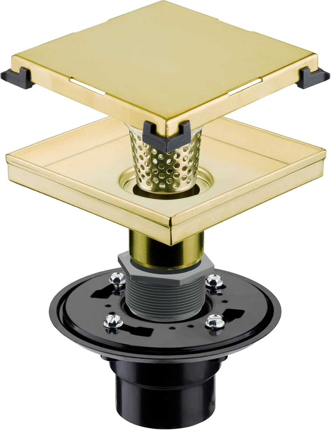 6 inch Stainless Steel Square Shower Drain with Tile Insert Q106891