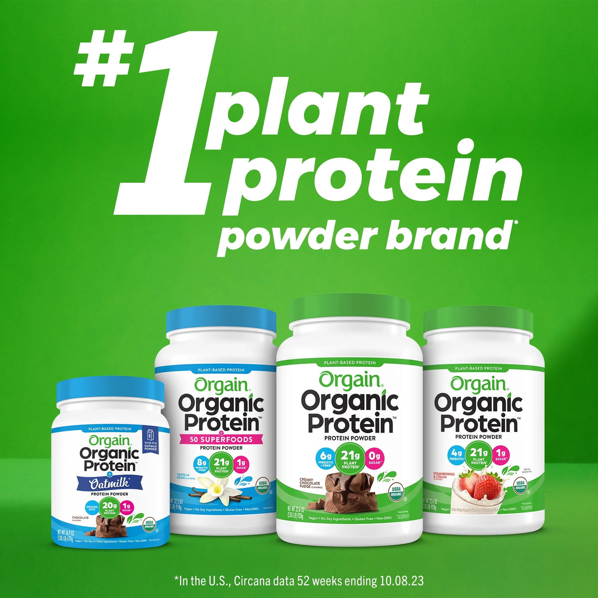 Organic Plant Based Protein Superfoods Powder Vanilla Bean 2.02 lb E2498