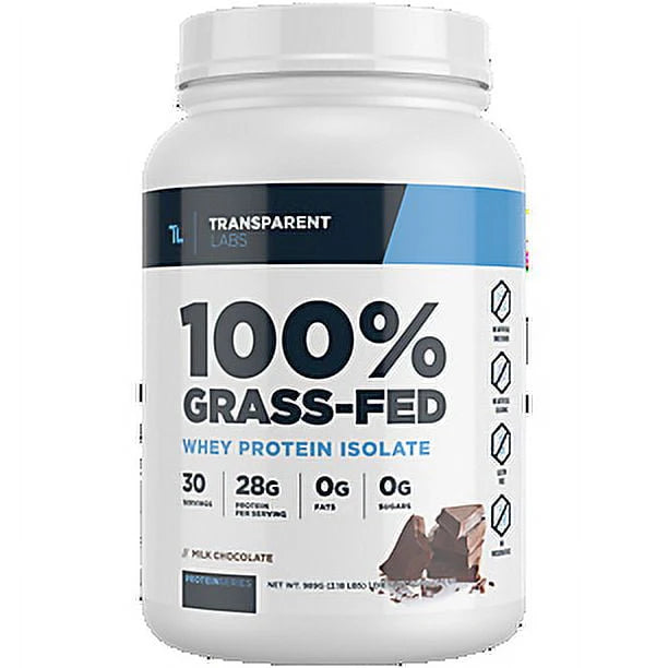100% Grass Fed Whey Protein Isolate Milk Chocolate 2.18 Lbs. 30 Servings N380248