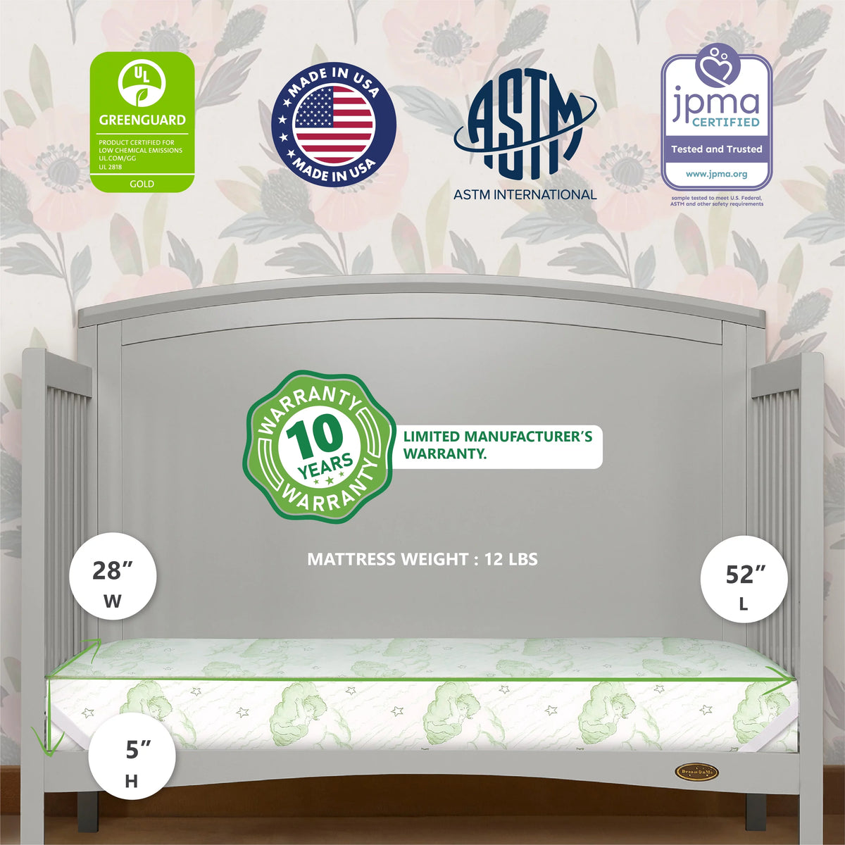 5 88 Coil Crib & Toddler Mattress Y793605