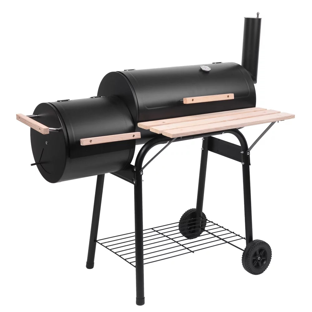 Charcoal Grill Portable BBQ Grill and Offset Smoker Steel BBQ Pit B4135