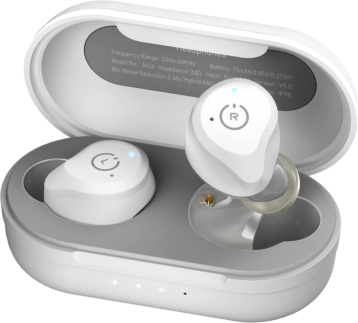 Hybrid Active Noise Cancelling Wireless Earbuds, IPX6 Waterproof Bluetooth 5.0 Black R45805
