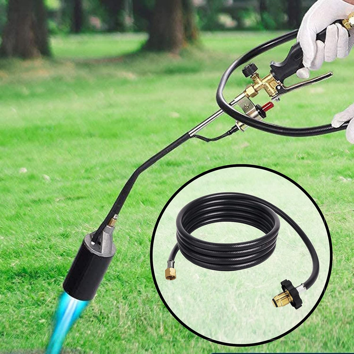 350PSI Soft Nose P.O.L Valve with 12 Feet Propane Weed Burner Torch Hose Adapter K457