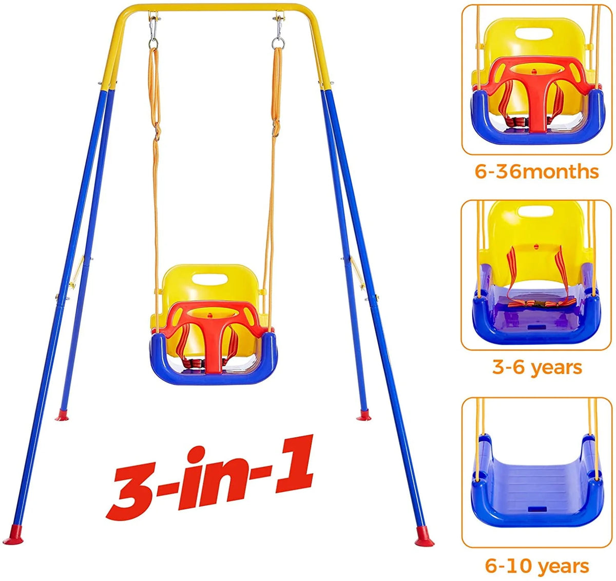 3 in 1 Toddler Swing Set with 4 Sandbags Q3890