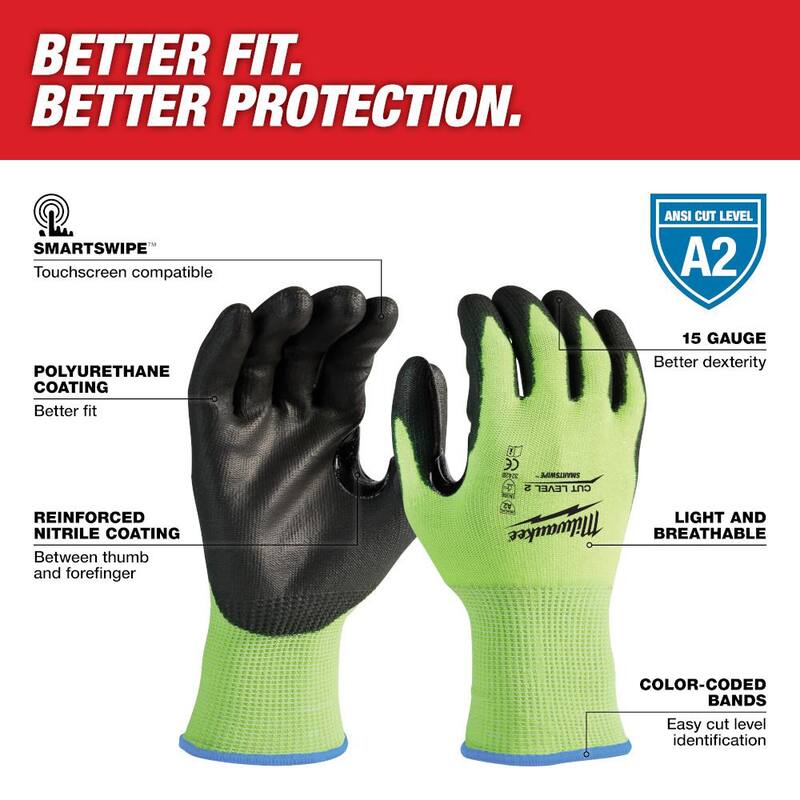 High Visibility Cut Resistant Work Gloves 12-Pack T865