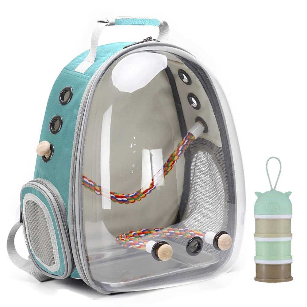 Bird Carrier Backpack with Stainless Steel Tray and Standing Perch W419