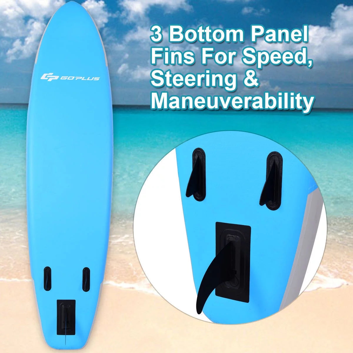 10' Inflatable Stand up Paddle Board with Bag Paddle Fin Z42603