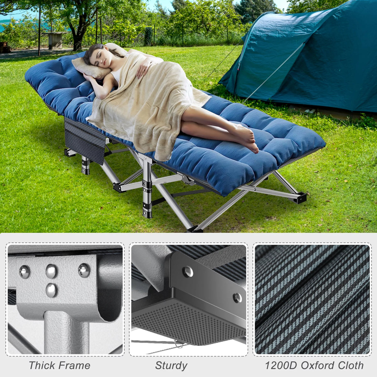 Folding Camping Cot with Mattress and Carry Bag N979