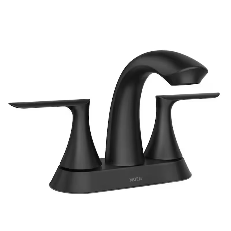 4 in. Centerset Double-Handle Bathroom Faucet Matte Black T741