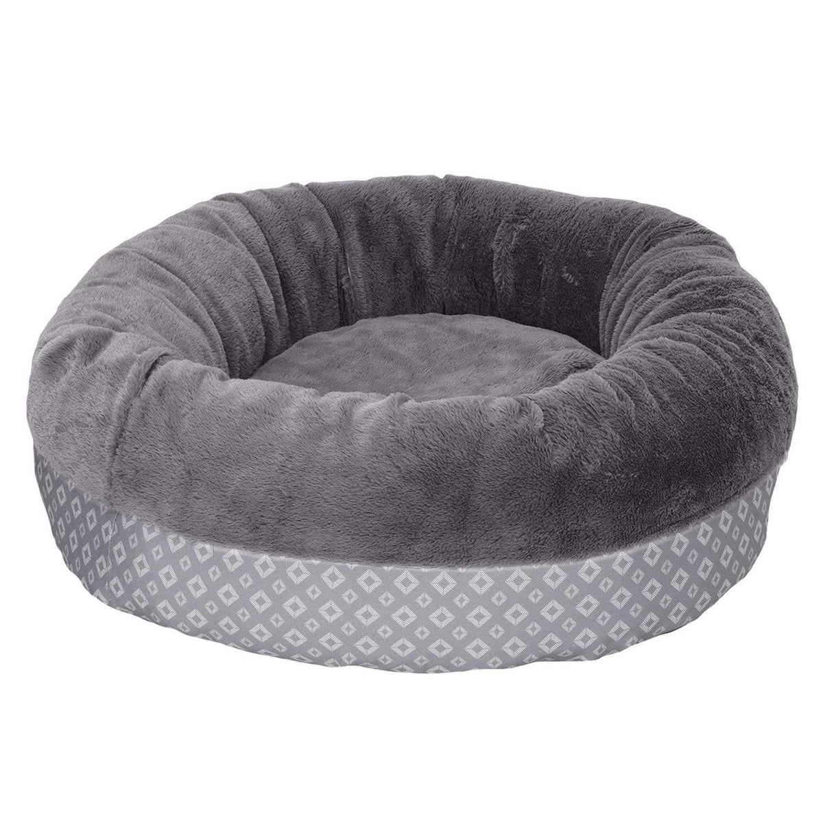 Plush Diamond Print Donut Pet Bed L680
