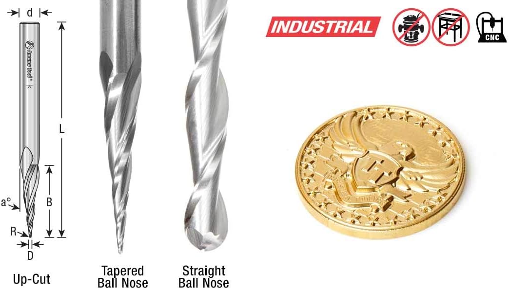 CNC 2D & 3D Carving Tapered Angle Ball Tip M2116
