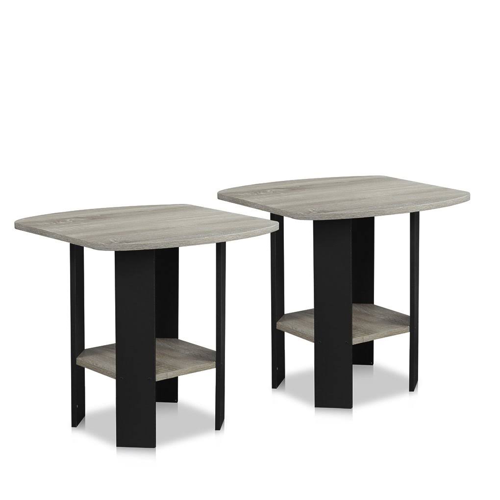 2 Pack French Oak Grey End Table D501