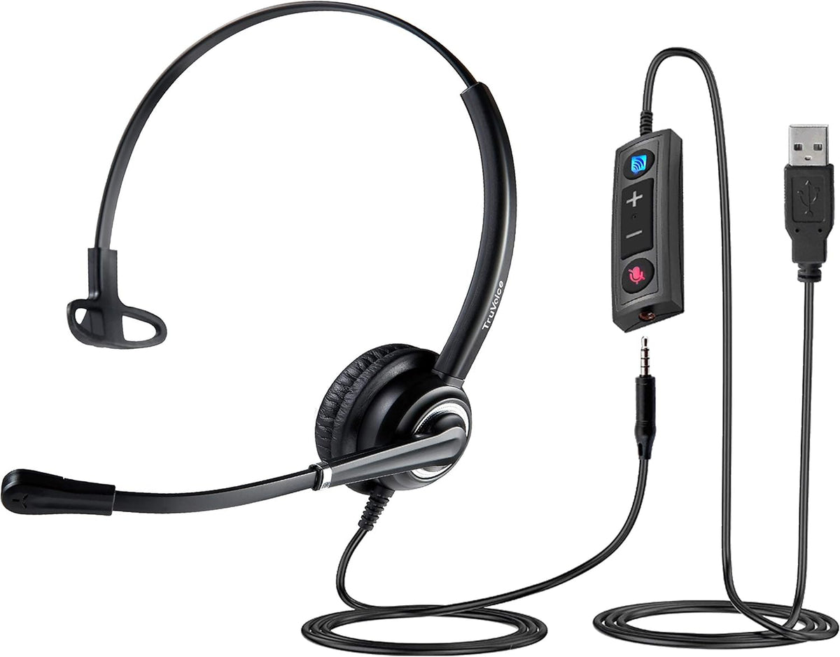 USB Office Headset with Noise Canceling Microphone J495573