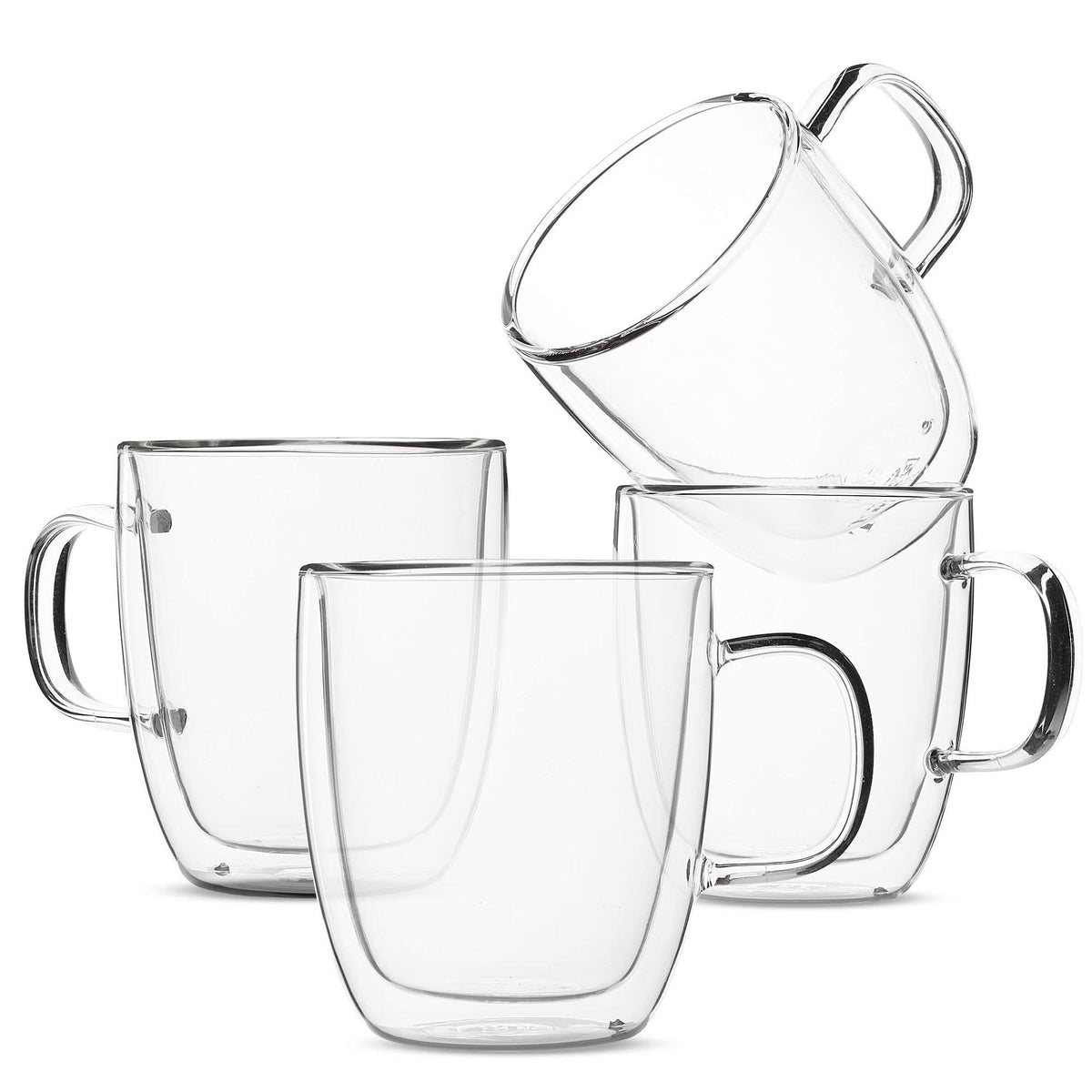 Insulated Glass Coffee Mugs Set of 4 D8537