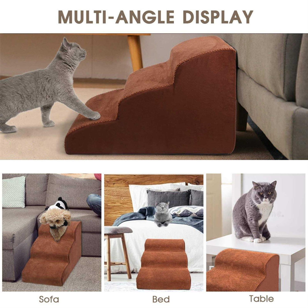3 Tiers Non-Slip High Density Foam Dog Steps Z901