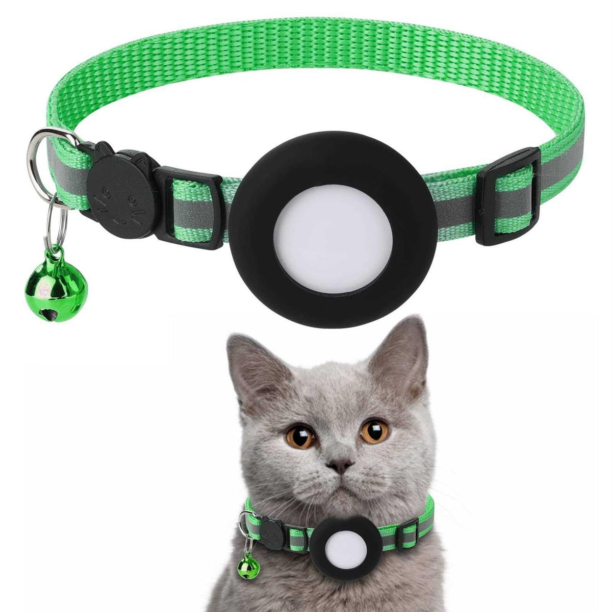 Airtag Cat Collar with Bell and Safety Buckle U9843