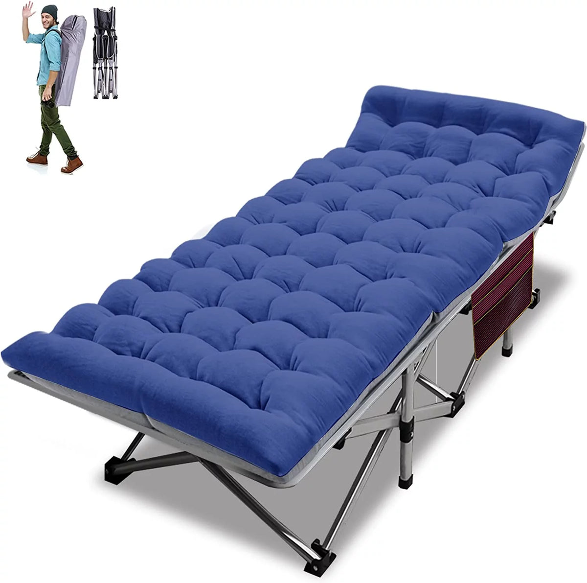 Folding Camping Cot with Mattress and Carry Bag N979