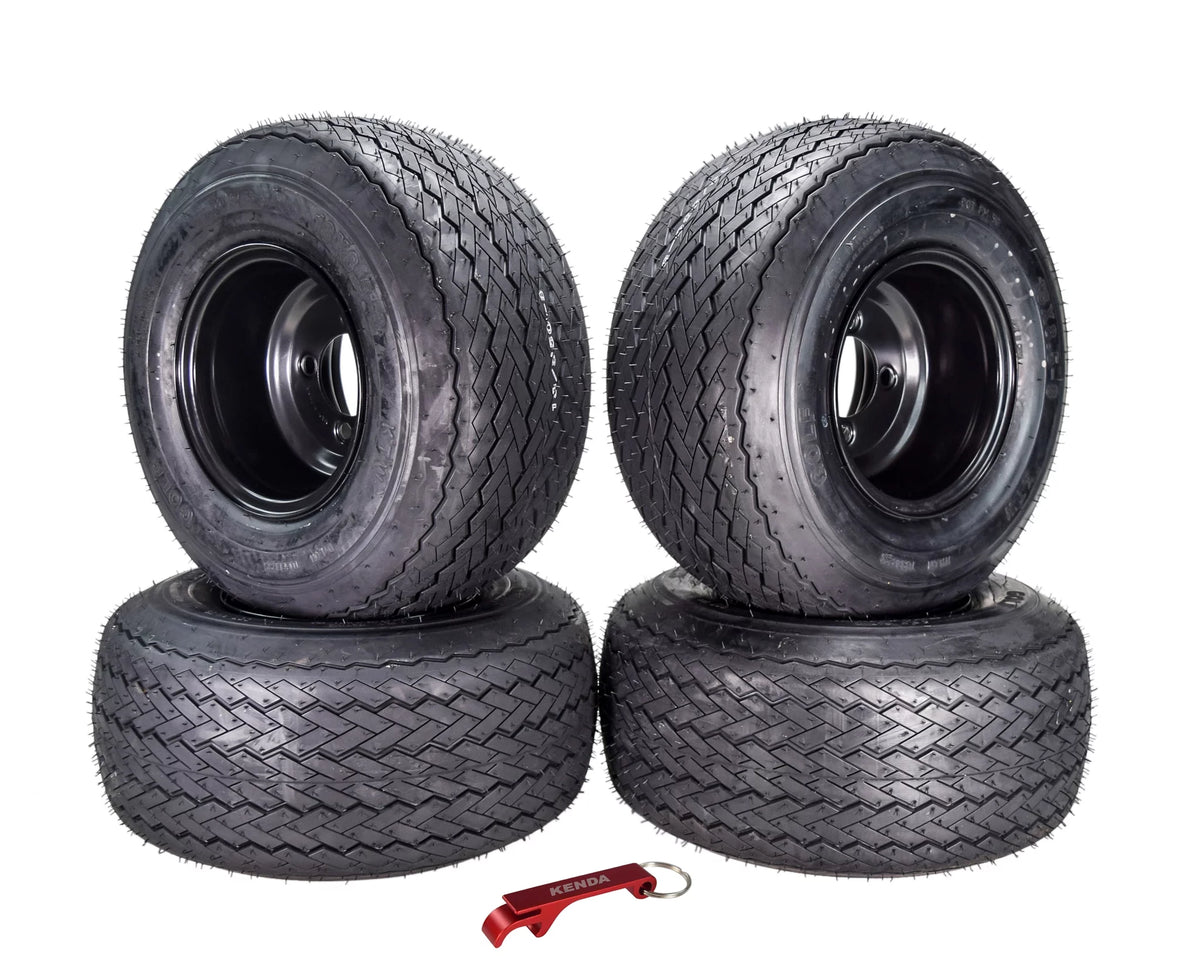 18x8.5-8 Golf Cart Tires & Black Wheels Set of 4 A72372