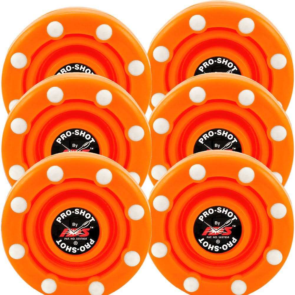 6 Pack Roller Hockey Puck Orange O563