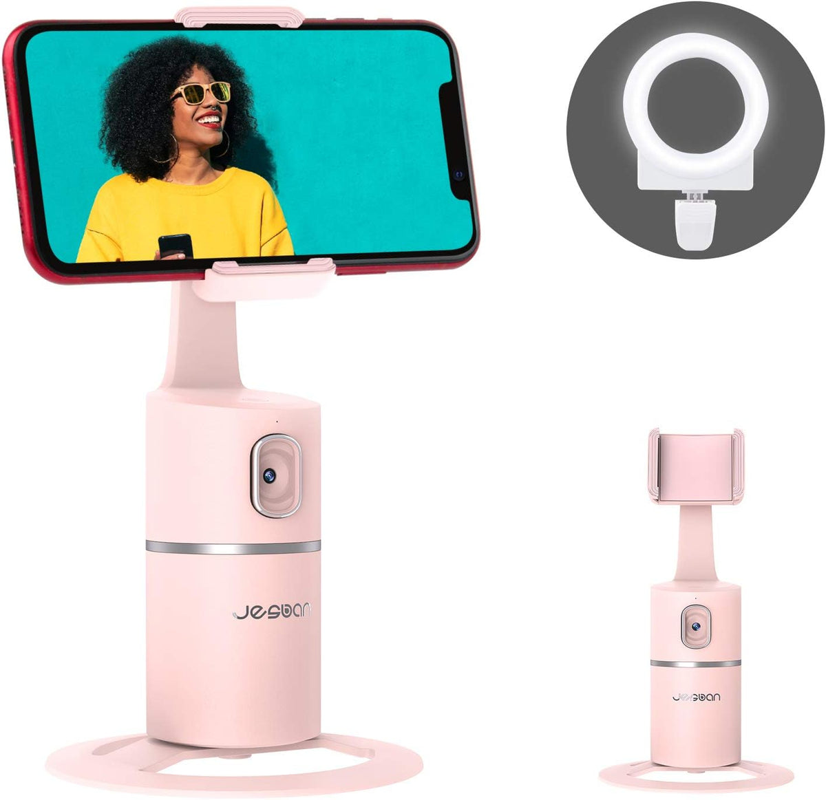 360° Rotation Phone Camera Mount with Selfie Ring Light Q69892