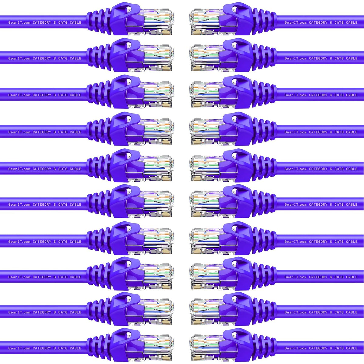 Cat6 Ethernet Cable 3 ft 20-Pack Purple C541