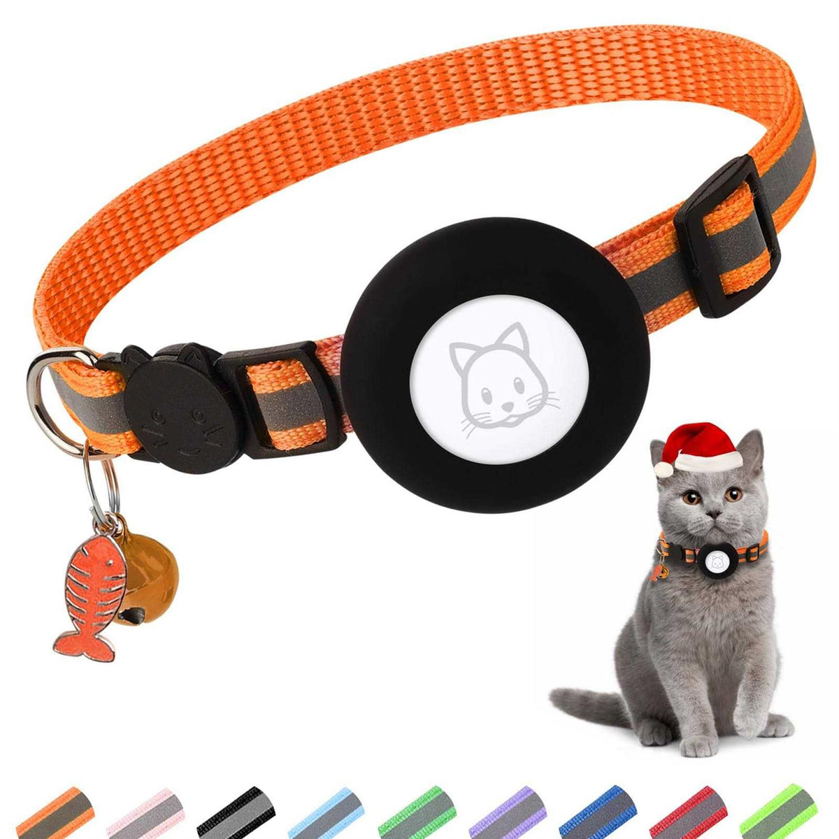 Airtag Cat Collar with Bell and Safety Buckle U9843