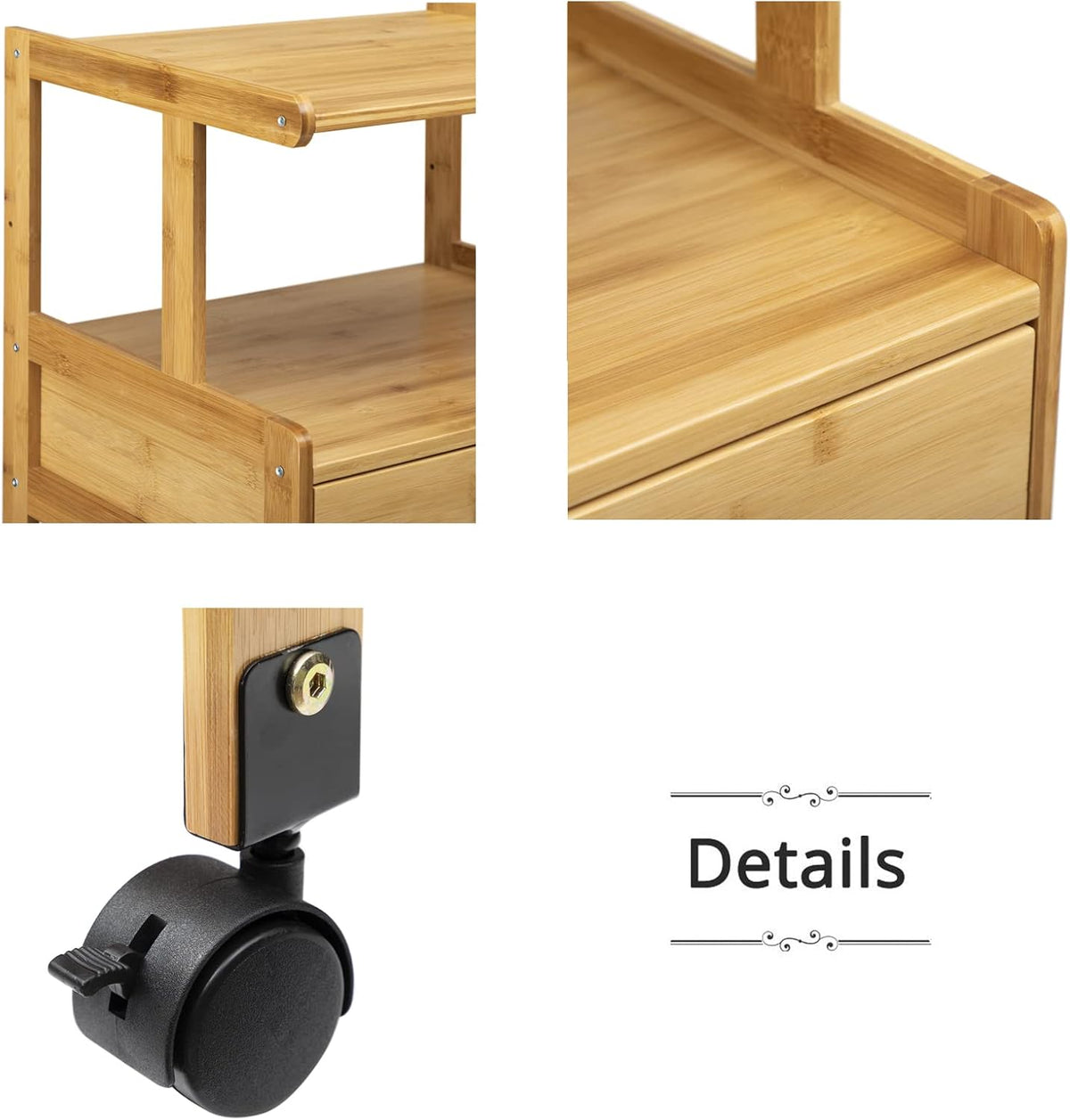 3-Tiers Mobile Printer Stand with Drawer J7483