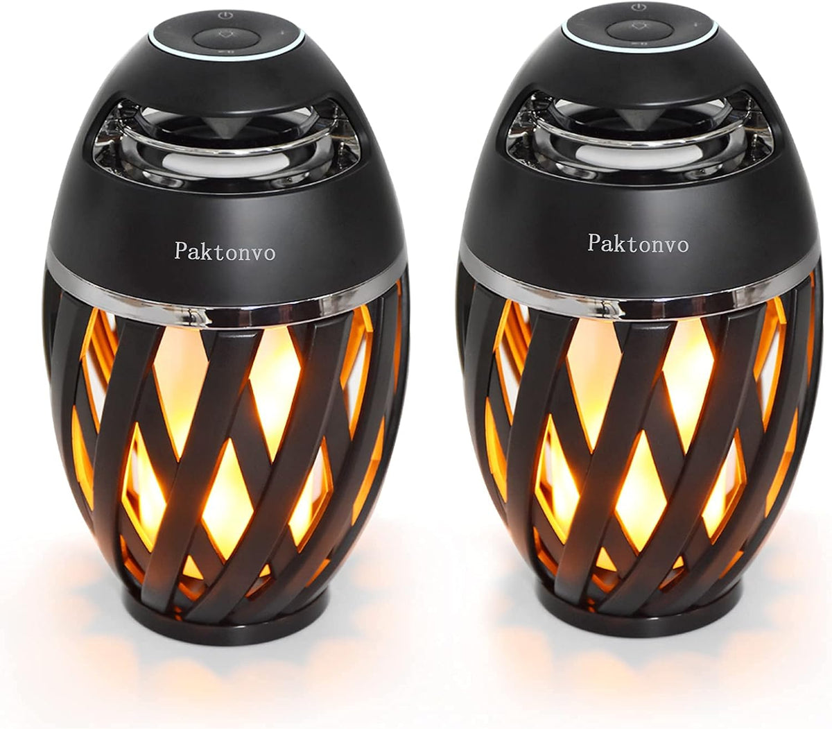 Portable Waterproof Bluetooth Speaker with Flame Light 2 Pack M18550