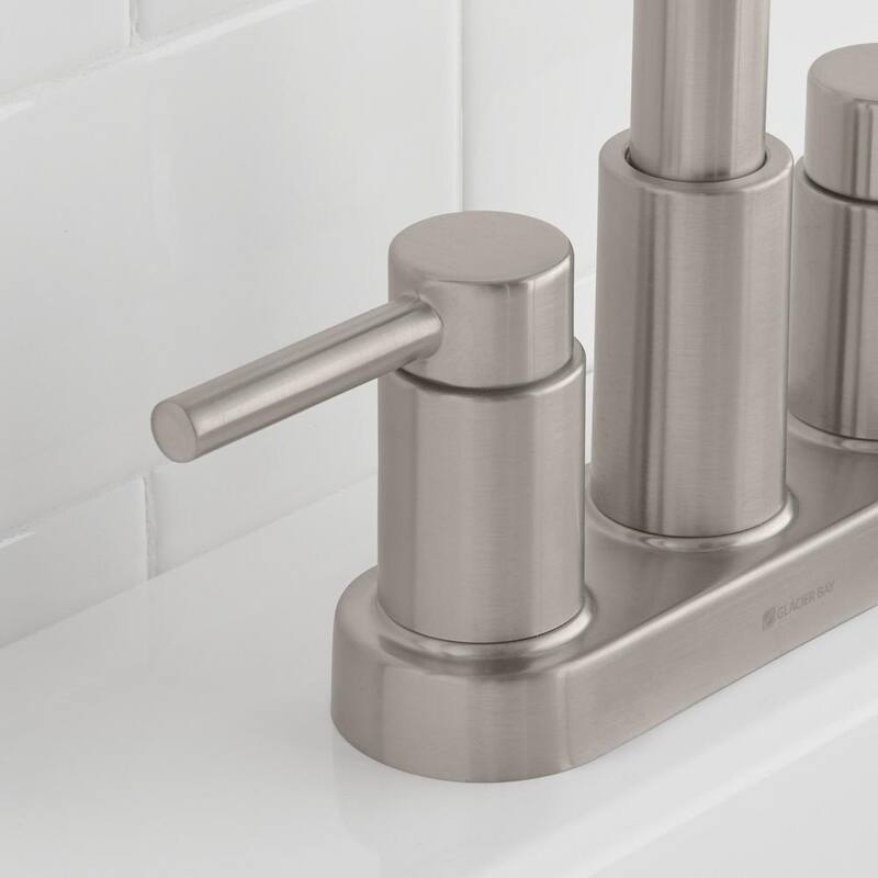 2-Handle High-Arc Bathroom Faucet in Brushed Nickel U3997