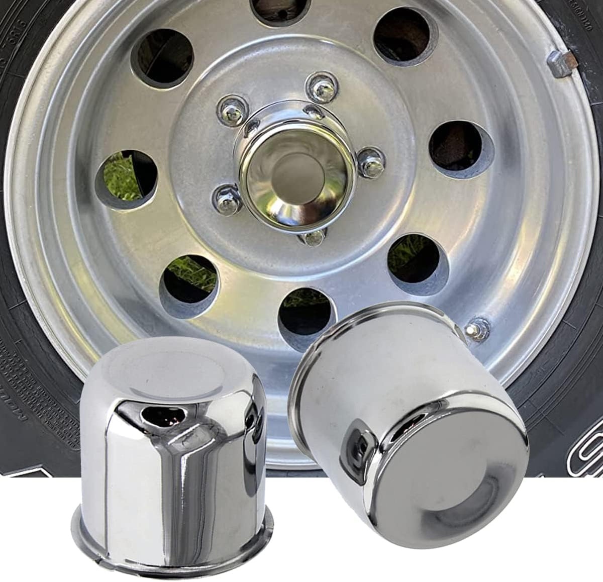 4 Pack Chrome Steel Center Caps 4.25inch L490471