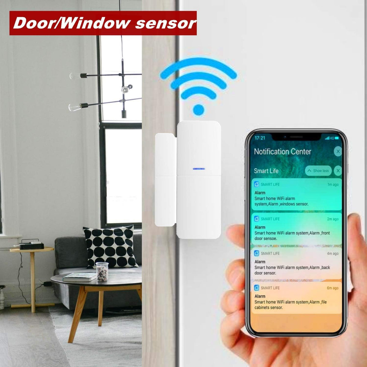 WiFi Alarm System 9 Pieces-Kit Wireless P839085