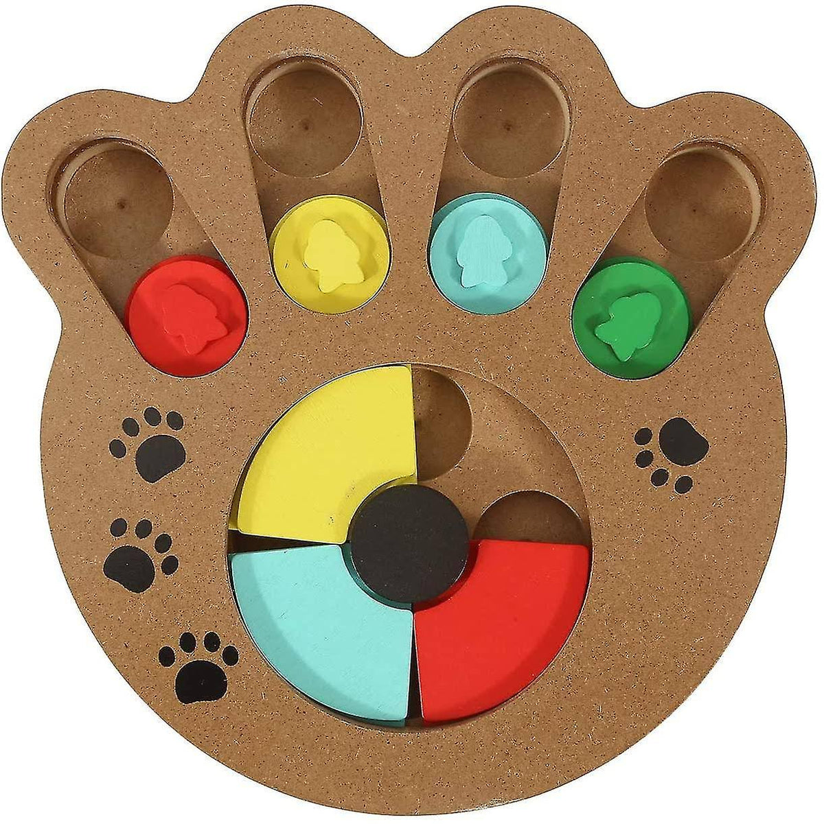 Wooden Interactive Puppy Dog Cat Feeder Pet Mental Puzzle Toys X772156