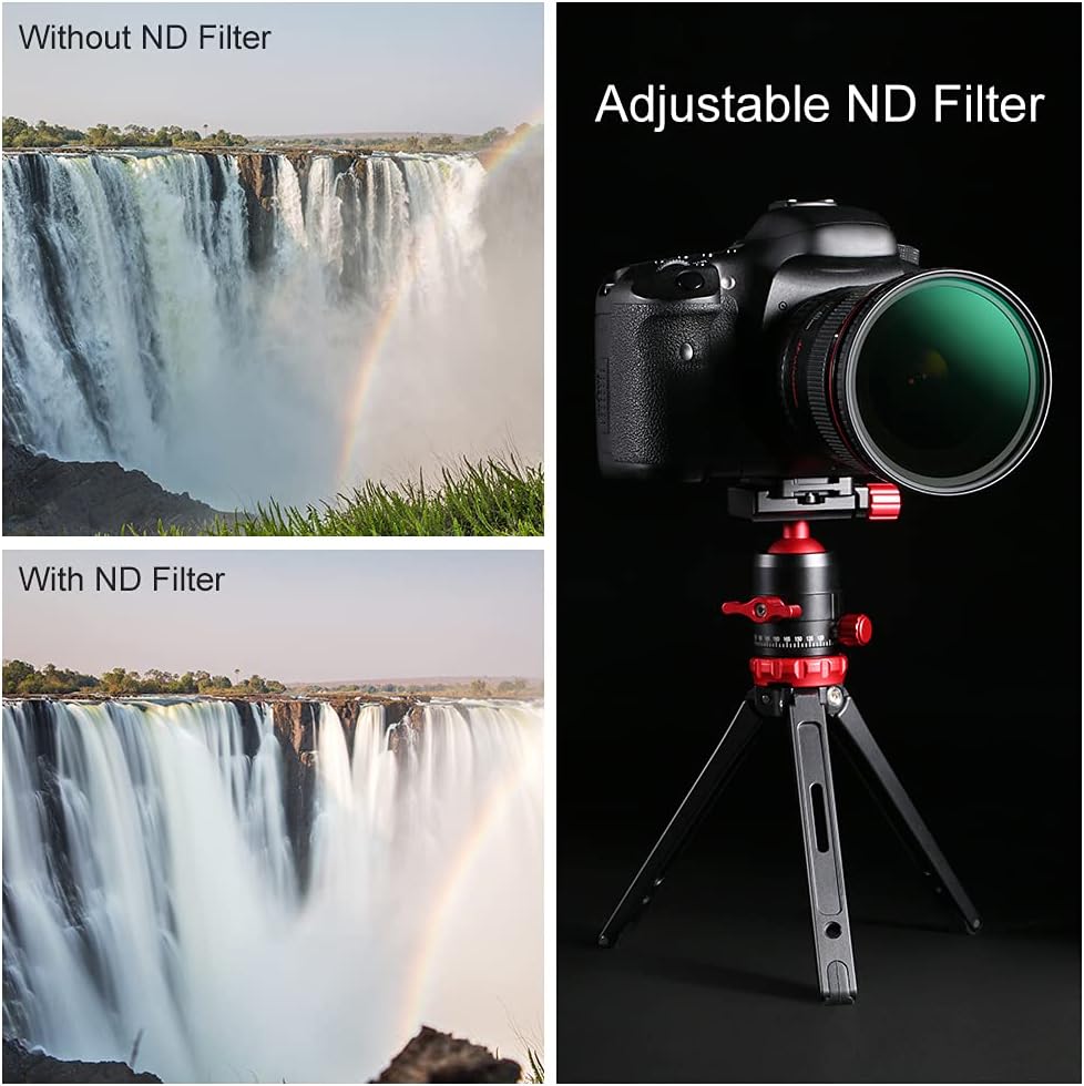 55mm Variable ND Filter ND8-ND128 3-7 Stop Hydrophobic Camera Lens Filter M230051