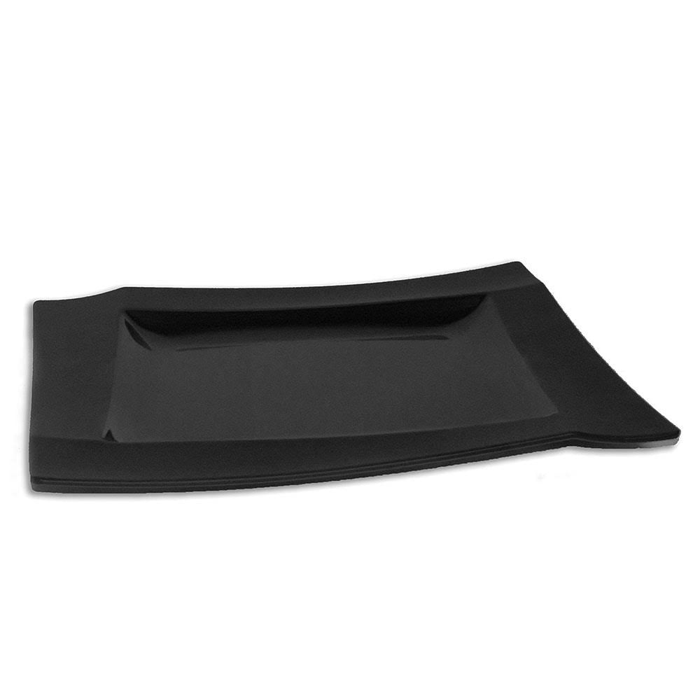 Black 14 inch x 11 inch Rectangular Melamine Tray Q875129