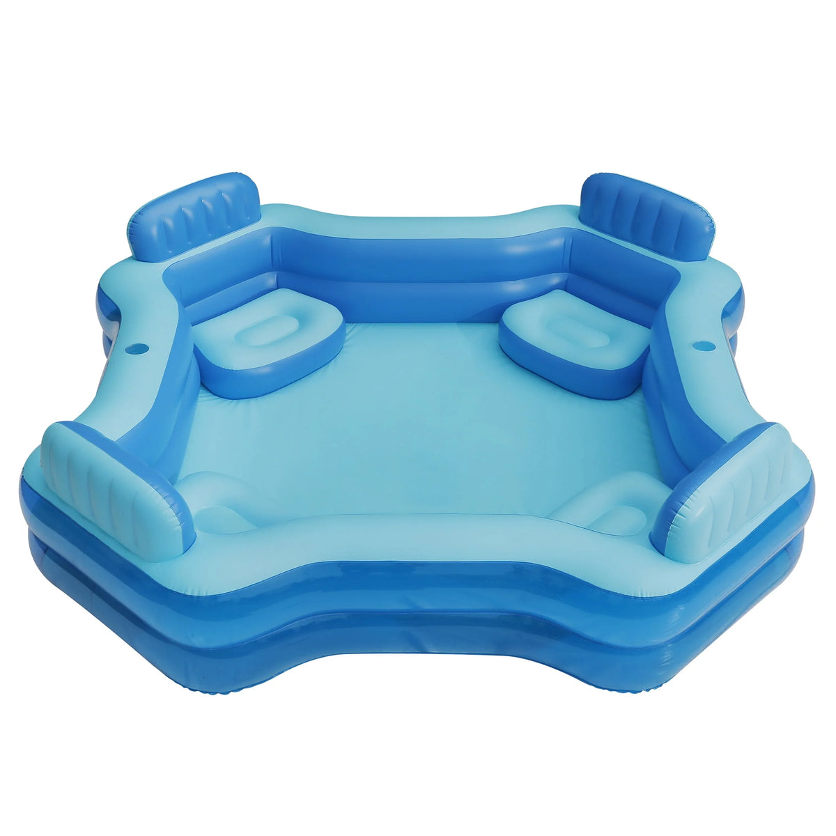 Blue Inflatable Family Swimming Pool 4 Seats Square P360735