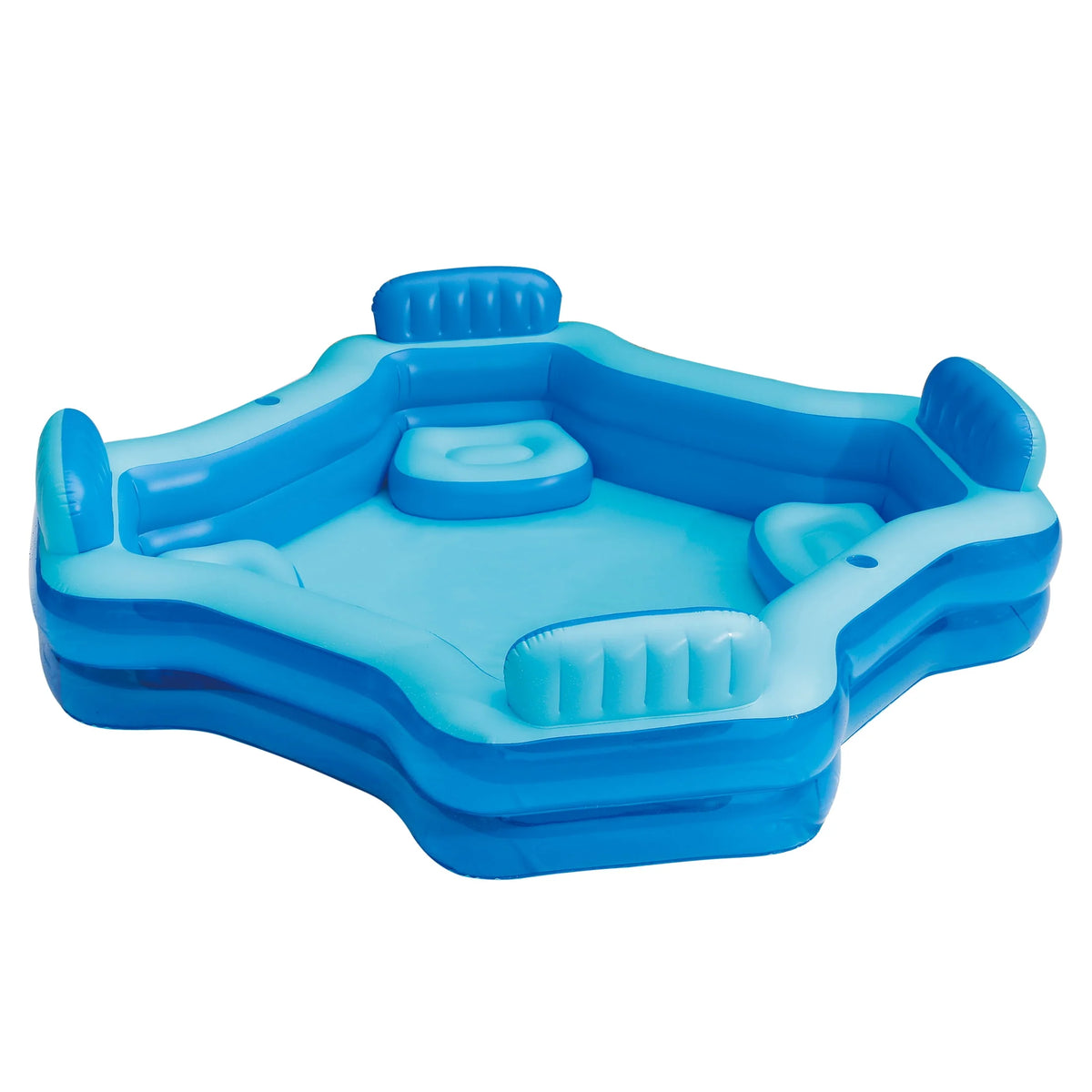 Blue Inflatable Family Swimming Pool 4 Seats Square P360735