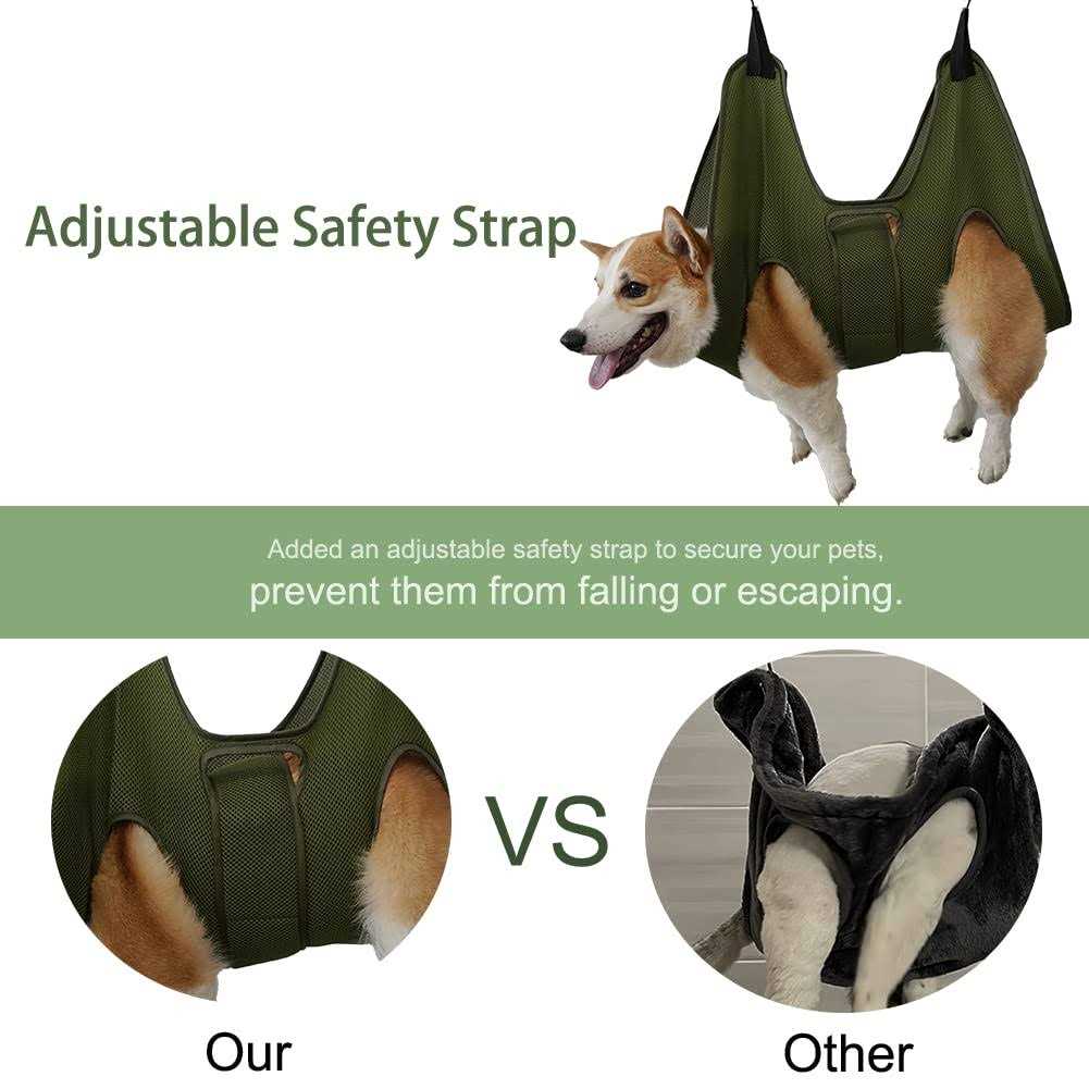 Breathable Dog Grooming Hammock Harness with Nail Clippers L500