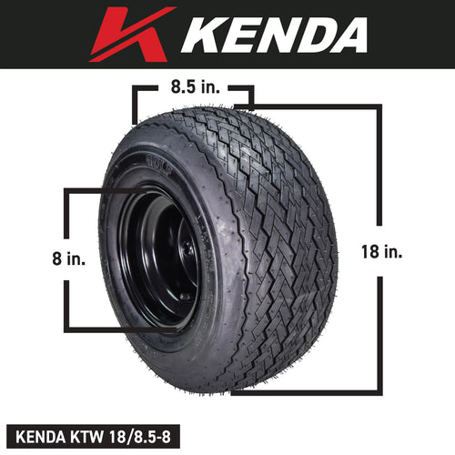 18x8.5-8 Golf Cart Tires & Black Wheels Set of 4 A72372